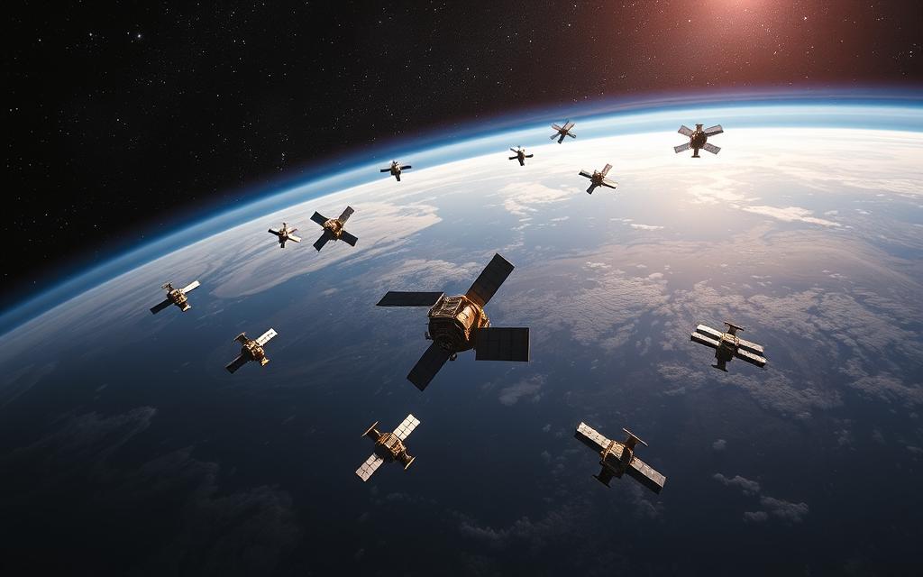 Imagem de satélites em órbita